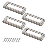 TopHomer 4 Pcs Flush Ring Pull Handle, 96mm Hole Distance, Square Cabinet Door Grip Hidden Concealed Zinc Alloy Knobs for Cupboard Wardrobe Drawer (Silver)