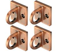 TopHomer 4Pcs Pad Eye Plate U Hooks Square Metal Ceiling Hooks Wall Mount Loop for Hanging Queue Line Barrier Rope (4 x 4mm, Antique Copper)