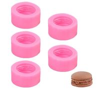 TopHomer 5 Pack Macaroon Hamburger Moulds, Silicone Fondant Molds Reusable Cake Decorating DIY Mold for Chocolate Cupcake Dessert Plaster - 5.2 x 2.5CM