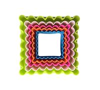 TopHomer 5 Pcs Cookie Cutters Shapes Baking Set, Square Shape Biscuit Plastic Molds Cutters for Kitchen Baking Birthday Christmas