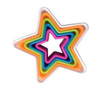 TopHomer 5 Pcs Cookie Cutters Shapes - Star Biscuit Cutter Set Plastic Molds Cutters for DIY Cookie Baking Party