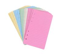 TopHomer 50PCS Colorful Refill Paper Binder Planner Inserts 6 Ring Punched Ruled Loose-Leaf Paper for Adults Personal Planner Notebook Journal Binder(Lined A6)
