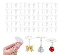 TopHomer 60 Pcs Clear Adhesive Ceiling Hooks, Heavy Duty No Drill Sticky Pads, Damage-Free Seamless Wall Hangers for Hanging Fairy Lights, Party Bunting, Balloons, Christmas & Wedding Decor