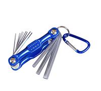 TopHomer 7/8 in 1 Folding Hex Key Set Metric Allen Hex Keys/Torx Key Heavy Duty Folding Allen Wrench Tool for Bikes Automobile Machinery Repair (8 in 1 Torx Key (L))