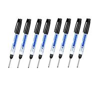 TopHomer 8 PCS Deep Hole Marker Pens, Waterproof Long Head Marker Pens 30mm Fine Tip Reach Marking Tool for Woodworking, Construction, Manufacture (Black)