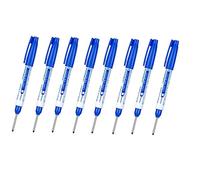 TopHomer 8 PCS Deep Hole Marker Pens, Waterproof Long Head Marker Pens 30mm Fine Tip Reach Marking Tool for Woodworking, Construction, Manufacture (Blue)