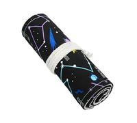 TopHomer Artist Pencilsholder Roll Canvas Pen Wrap Case, 72 Holes Colored Pencil Holder Storage Pouch for School Office (Starry Sky)
