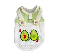 TopHomer Avocado Print Dog T Shirt with Flower Decor, Breathable Sleeveless Pet Vest for Dogs