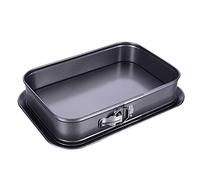 TopHomer Cake Baking Trays Removable Bottom with Buckle Square Deep Cake Bake Tins for Cakes, Tortes, Desserts, Cookie, Cheesecake, Mousse, Quiche(35.5cmx24cmx7.8cm)