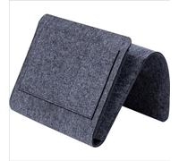 TopHomer Dark Gray Bed Organizer Caddy with 2 Small Pockets Felt Bedside Storage Pocket Hanging Storage Bag Holder for Desk, Sofa, Chair