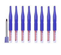 TopHomer Deep Hole Marker Pens, Carpenters Pen, 30mm Extra Long Tip Waterproof Permanent Marker Pens for Marking of Hard to Reach Areas 8PCS Blue