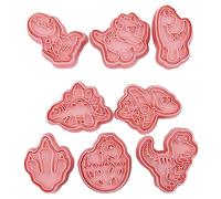TopHomer Dinosaur Cookie Cutters, Pack of 8 Cookie Cutters, 3D Plastic Cookie Cutters, Cookie Cutters for Children, for Cake Decoration, Biscuits, Baking (Dinosaur)