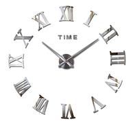 TopHomer DIY Wall Clock, DIY Modern Mute Large Wall Frameless Removable Clock 3D Stickers Home Office Decor Gift