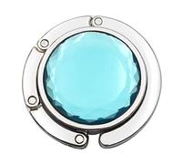TopHomer Foldable Handbag Hook, 1Pcs Blue Crystal Glass Handbag Hook for Table, Diameter 4.5cm, Foldable Purse Hook Folding Handbag Table Hanger Bag Storage Holder