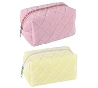 TopHomer Girls Pencil Case - Big Capacity Portable Office Stationery for Middle School, College Students - Pink & Yellow