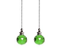 TopHomer Green, 2 Pcs Crystal Ball Light Pull Cord, Clear Pull Chain Extension for Ceiling Fans, 30mm Long Pull Chain Connector, for Bathroom and Toilet Light