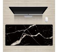 TopHomer Large Mouse Mat | Full Desk Marble Pattern Mouse Pad | Extended Mouse Pad, Non-slip Rubber Base Large Desk Pad for Gaming/Office/Bussiness 400 * 900 * 2mm(Black Marble)