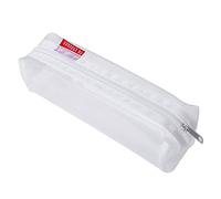 TopHomer Mesh Bag Clear 20 * 6 * 6cm Zipper Pouch See Through Exam Pencil Case for Students 1Pcs White