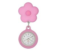 TopHomer Nurse Fob Watch - Clip on, Luminous, Portable Telescopic Digital Watch for Women, Pink Flower