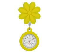 TopHomer Nurse Fob Watch Nurse Doctor Pocket Watch Clip on Quartz Luminous Watch Portable Retractable Fob Watches for Nurses with Silicone Cover, Flower A