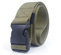 TopHomer Nylon Belt for Men and Women, Tactical Canvas Belt with Plastic Buckle, Adjustable Waist Belt for Outdoor Training and Sports, Airport Security-Friendly, 120cm, ArmyGreen
