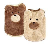 TopHomer Pack of 2 Polar Bear Dog Vest | Sleeveless Winter Clothes - 3D Ears, L