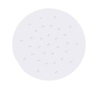 TopHomer Perforated 18cm Parchment Paper for Air Fryer Liners Round Unbleached 100 Sheets AirFryer Blotting Paper, Bamboo Steamer Basket, Baking Paper, Microwave, Oven Non-Stick Cooking White