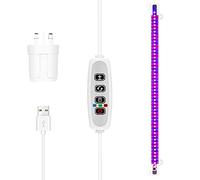 TopHomer Plant Grow Light Strips, LED Grow Lights for Indoor Plants, 430nm+660nm Mixed Red Blue Light, 9-Level Dimming Mode, 3/9/12H Timer, 4 Switch Mode, Grow Lamp for Succulents, 1 Tube-UK Plug