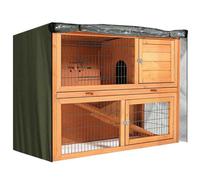 TopHomer Rabbit Hutch Cover Universal 48" Durable 210D Oxford Cloth Outdoor Rabbit Hutches Cover Windproof Waterproof Thermal Cage Cover Green