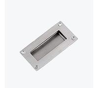 TopHomer Recessed Sliding Pull Door Handles, Stainless Steel Hidden Flush Finger Pull Handle with Screws for Residential and Commercial (Squre-102 * 51mm-Open Hole)