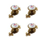 TopHomer Retro Antique Vintage Cabinet Knobs Drawer Wardrobe Handles Ceramic Pull Knob, Cupboard Door Knobs Drawer Pulls for Cupboard Dresser Kitchen Bathroom Wardrobes 4PCS