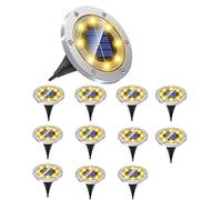 TopHomer Solar Lights Outdoor, Garden Deck Solar Disk Lights Waterproof, Solar Garden Ground Lights with 8 LED Solar Disk Lights for Pathway Yard Walkway Patio Lawn Path 12PCS