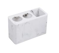 TopHomer Toothbrush Holder, 3 Slots Large Electric Toothbrush Toothpaste Stand, Resin Decorative Marble Storage for Bathroom Accessories Set Vanity Counter Sink Organizer(White)