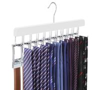 TOPIA HANGER 20 Hooks 2 in 1 Belt Tie Hanger for Closet Max 30 Belts with 30 Ties Capacity, Belt Tie Racks Wooden Hanger for Closet Organizer Storage “U” Fit for Belt and “一” Fit for Tie - CT47W