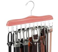 TOPIA HANGER American Red Cedar Belt Tie Hanger for Closet, 20 Turnable Metal Hooks Hold Up to 40 Belts, Closet Organizer for Tie, Purse,Tank Top, Bra, Cap- CT48U