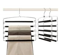 TOPIA HANGER Pants Hangers Slacks Hangers 3 Pack, Swing Arm Slack Hanger, Space Saving Non-Slip Foam Padded Closet Storage Organizer for Pants Jeans Trousers Skirts Scarf Black-CT27B