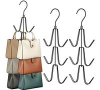 TOPIA HANGER Purse Hanger Organizer for Closet, 2 Pack Hanging Bag Holder, Black, CT37B-NH