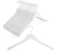 TOPIA HANGER Wooden Hangers 18 Pack, Premium Bride Hanger for Wedding Dress, White Wood Suit Coat Hanger with 360°Swivel White Hook, Extra Smoothly Cut Notches-CT21W