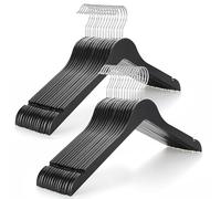 TOPIA HANGER Wooden Hangers 30 Pack, 0.28-inch Slim & Durable Clothes Hangers Space Saving, Black Wood Hanger with 360°Swivel Hook and Non-Slip Shoulder Notches for Coat,Shirts, Camisoles, CT51B