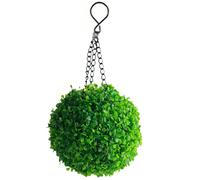 Topiary Balls with Solar Lights Hanging Topiary Ball Green Artificial Boxwood Ball for Wedding Garden Decor, Green 5.5x13.4 inch