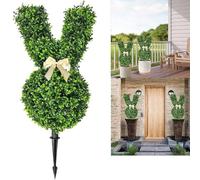 Topiary Bunnies Tree 2025 Easter Artificial Bunny-Shaped Topiary Tree Pot For Easter Porch Decor Uv-Resistant, Indoor & Outdoor Garden Decor (55cm)