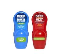 Topical Roll-on Bundle: 1 x Deep Freeze Glide-on Gel, 50g & 1 x Deep Heat Muscle Massage Roll-on Lotion, Ease Tight Muscles, 50ml