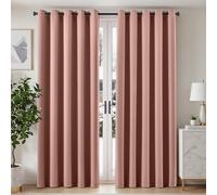 TOPICK Kids Blackout Curtains Pink, Thermal Insulated Room Darkening Curtains for Bedroom, Solid Eyelet Blakcout Curtain for Living Room, W66 x L90 Inch
