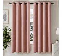 TOPICK Thermal Insulated Blackout Curtains for Bedroom Kids 72 Inch Drop, Super Soft Room Darkening Curtains & Drapes for Girls Nursery, Eyelet Living Room Curtain 2 Panels, W46 x L72 Inch, Pink