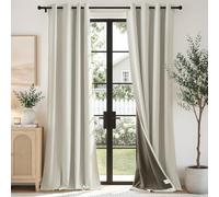TOPICK Total Blackout Curtains Bedroom, High-density, W46xL90, Cream White | Super Soft Thermal Curtains 90 Inch Drop, Elegant Eyelet Soundproof Curtain 2 Drapes for Living Room, Nursery, Dining Room