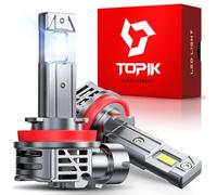TOPIK Brightest Upgraded H11/H9 LED Bulbs, 40,000LM 800% Ultra-Bright, Real 1:1 Size Direct Replacement, Quick Install, H11/H9/H8 Fog Light Bulb, 6500K White, Pack of 2