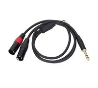 Topiky 1/4 Inch to Dual XLR Male Y Splitter Cable 6.35mm Stereo Cable Unbalanced 2 XLR Male to Quarter Inch Adapter Cord (2m)