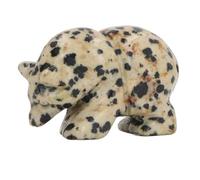 Topiky 1.5in Hand Carved Gemstone Crystal Bear Figurine (Spotted)