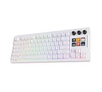 Topiky 2026 Upgrade Mechanical Keyboard with Programmable Keys, LCD AI Keyboard, 78 Keys, RGB Backlit Hot Swappable Red Switch, Wired, Concave Keycaps, 6-13° Adjustable Stands (White)
