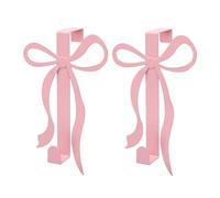 Topiky 2PCS Pink Bow Over The Door Hook, Metal Strong Door Hanger Hook, Heavy Duty Hanging Towel Rack Kawaii Room Decor, Coat Rack Towel for Coat Hat
